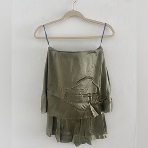 Bec & Bridge Silky Romper in Sage Green. New & never worn! Size S